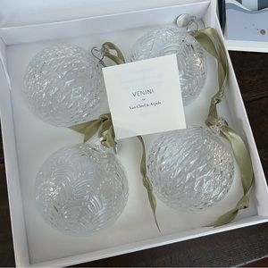 *SOLD* Van Cleef & Arpels x Venini Murano Glass Holiday Ornaments, Set of 4
